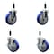Service Caster 5'' Blue Poly Wheel Swivel 7/8'' Expanding Stem Caster Set 2 Brakes, 4PK SCC-EX20S514-PPUB-BLUE-2-TLB-2-78 - alternate 1